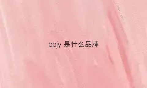 ppjy是什么品牌(ppu是什么牌子)